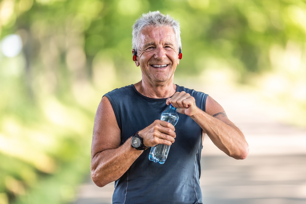 Active older man outdoors, living well with managed glaucoma